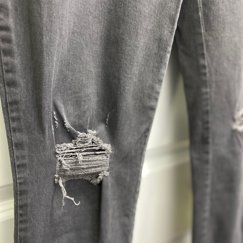 Express, Size 14 Regular, gray, distressed, skinny jeans